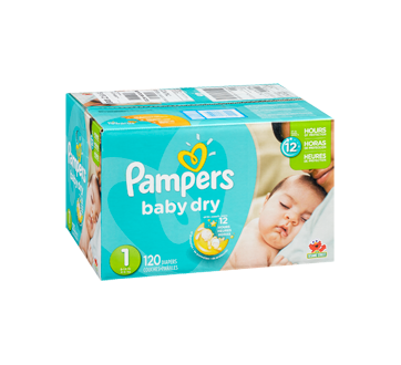 Couches Baby Dry, taille 1, format super, 120 unités – Pampers