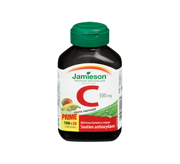 Image 3 du produit Jamieson - Vitamine C 500 mg  croquable,  fruit stropicaux, 100+20 unités