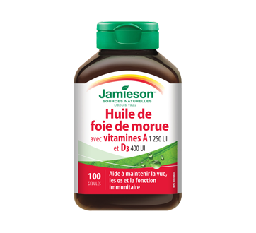 Huile de foie de morue, 100 unités – Jamieson : Oméga et huile de poisson