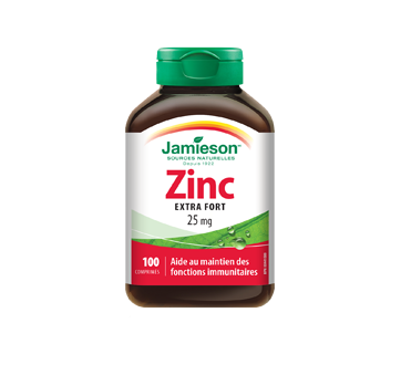 Comprimés de zinc 25 mg, 100 unités