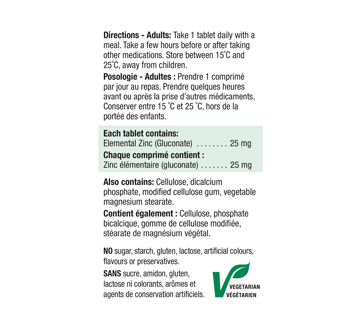 Image 2 du produit Jamieson - Comprimés de zinc 25 mg, 100 unités