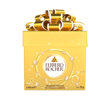 Rocher boîte-cadeau de fins chocolats au lait et noisettes, 75 g