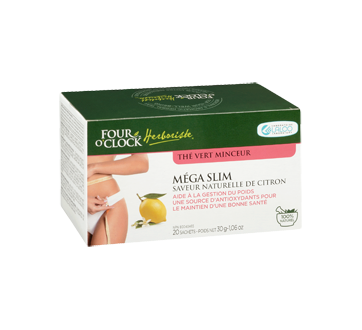 Méga Slim thé vert minceur, 20 unités, saveur naturelle de citron