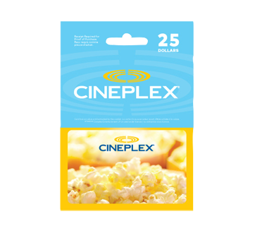 Carte-cadeau Cineplex de 25 $ - Incomm : Cartes-cadeaux ...