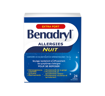 Benadryl Extra-Puissant Formule Nuit, 24 Unités – Benadryl :  Antihistaminique Comprimé Et Capsule | Jean Coutu