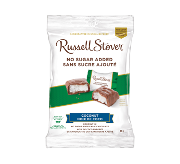 Noix de coco enrobée de chocolat au lait sans sucre ajouté, 85 g – Russel  Stover : Pour diabétique