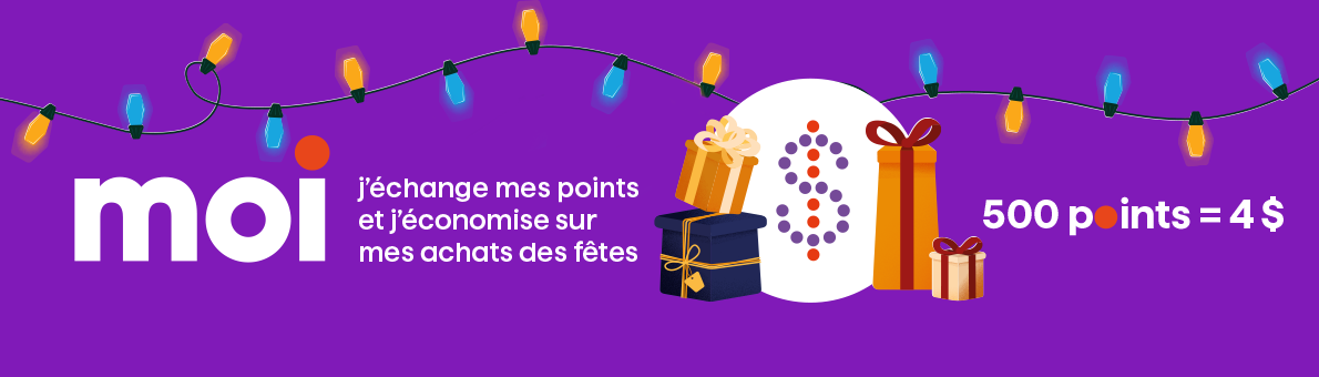 Échange de points Moi pour les achats des Fêtes. 